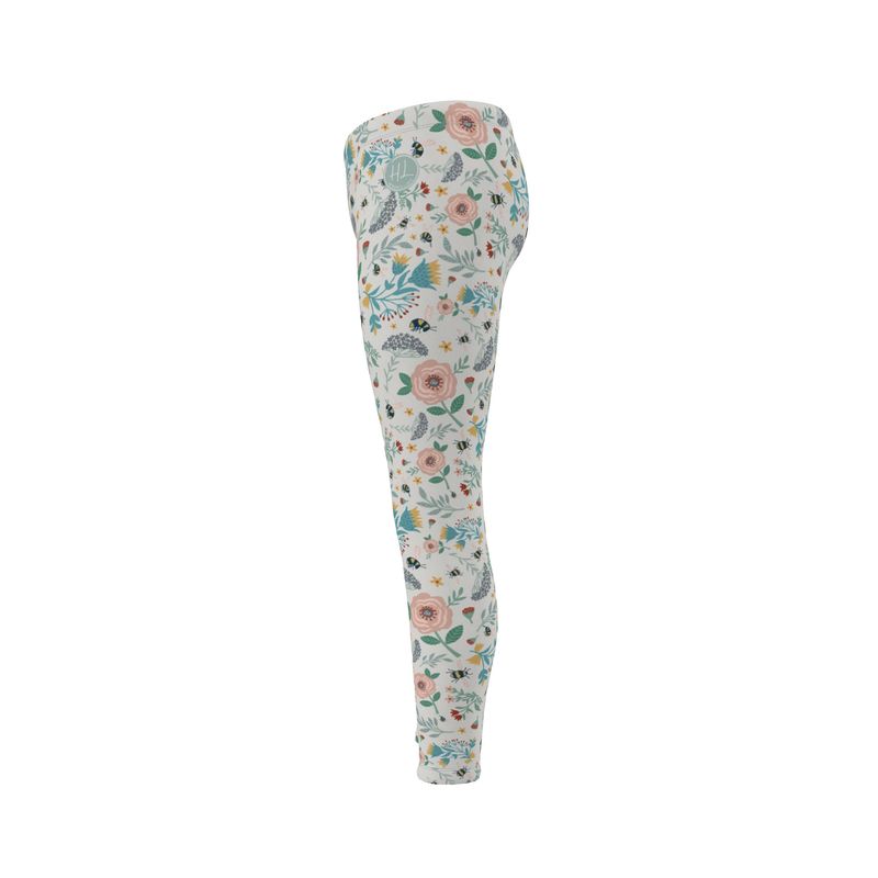 Women’s Mid-Rise Full-Length Leggings - Bee Garden
