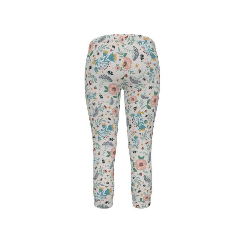 Women’s Mid-Rise Capri Length Leggings - Bee Garden