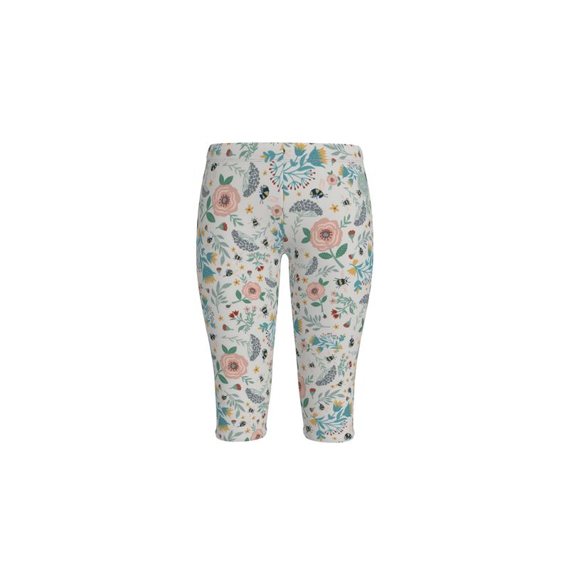 Women’s Mid-Rise ¾ Length Leggings - Bee Garden