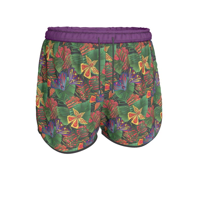 Women’s Athletic Shorts - Jungle Flower