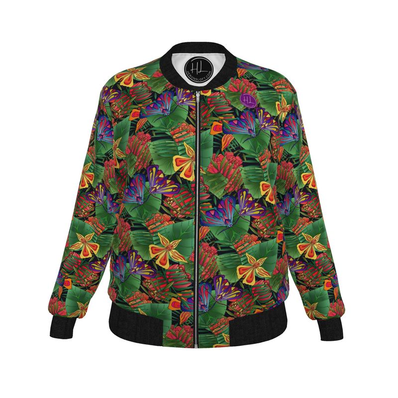 Women’s Bomber Jacket - Jungle Flower