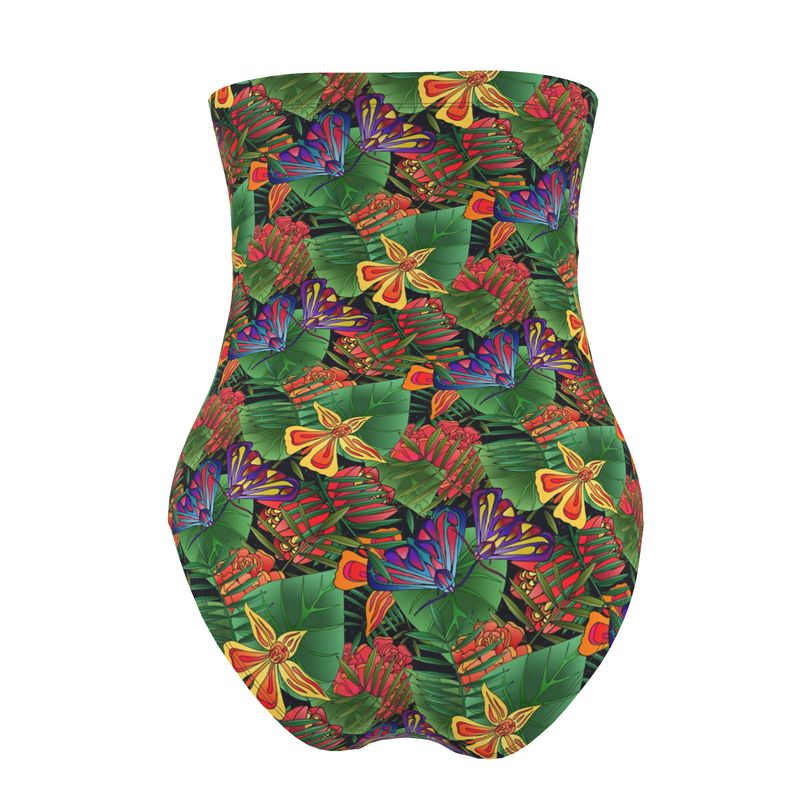 Women's Strapless Swimsuit - Jungle Flower