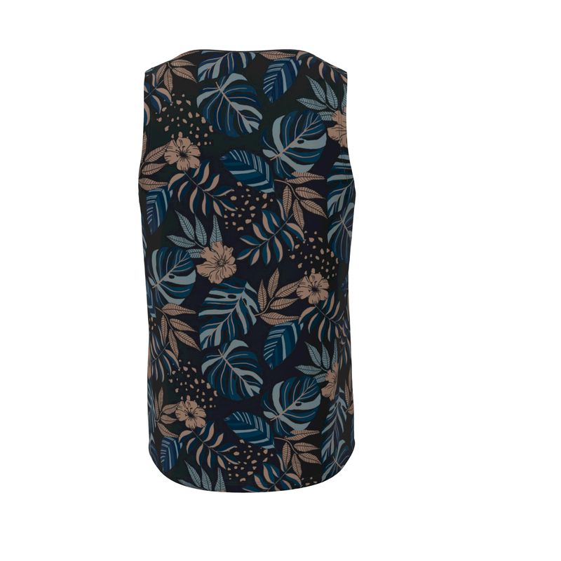 Men's Hybrid Tank Top - Midnight Monstera
