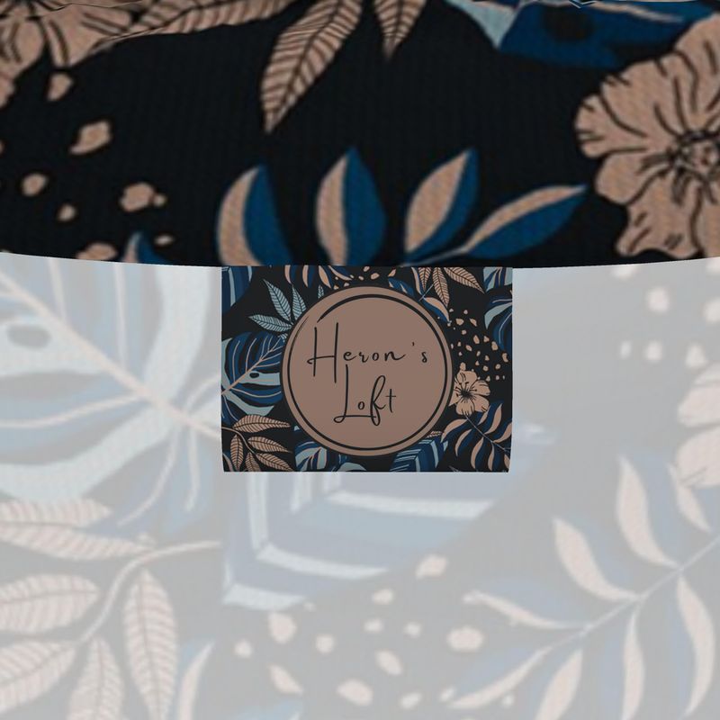 Men's High-Roll Turtle Neck - Slim-Fit - Midnight Monstera