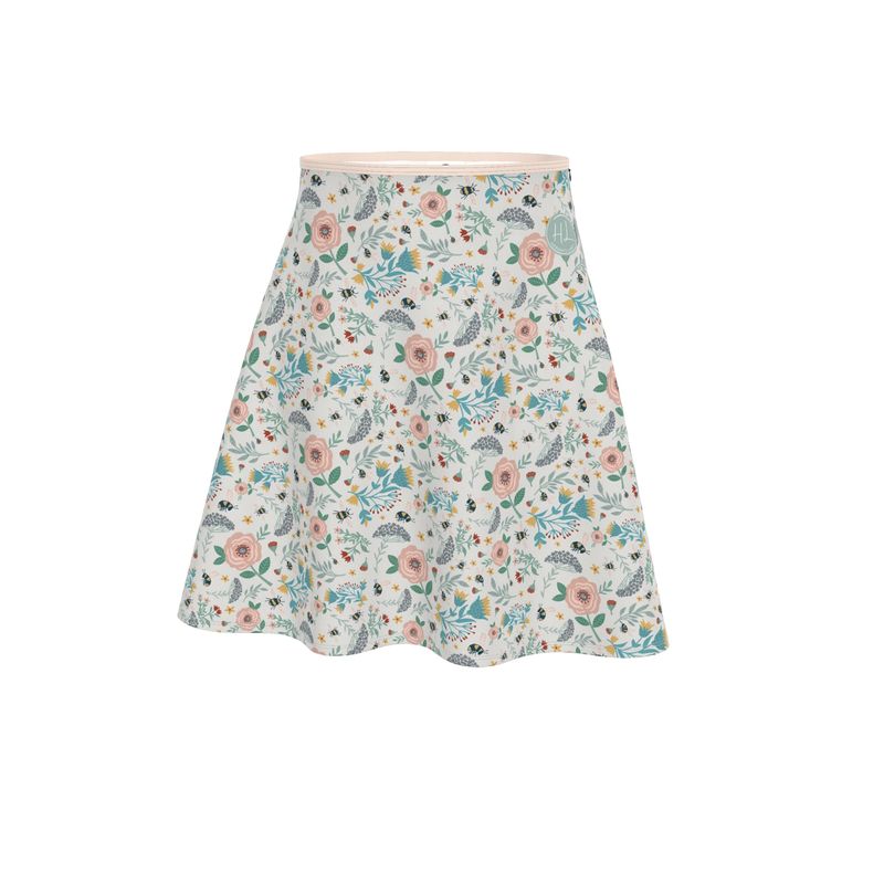 Women's Skater Skirt - Bee Garden
