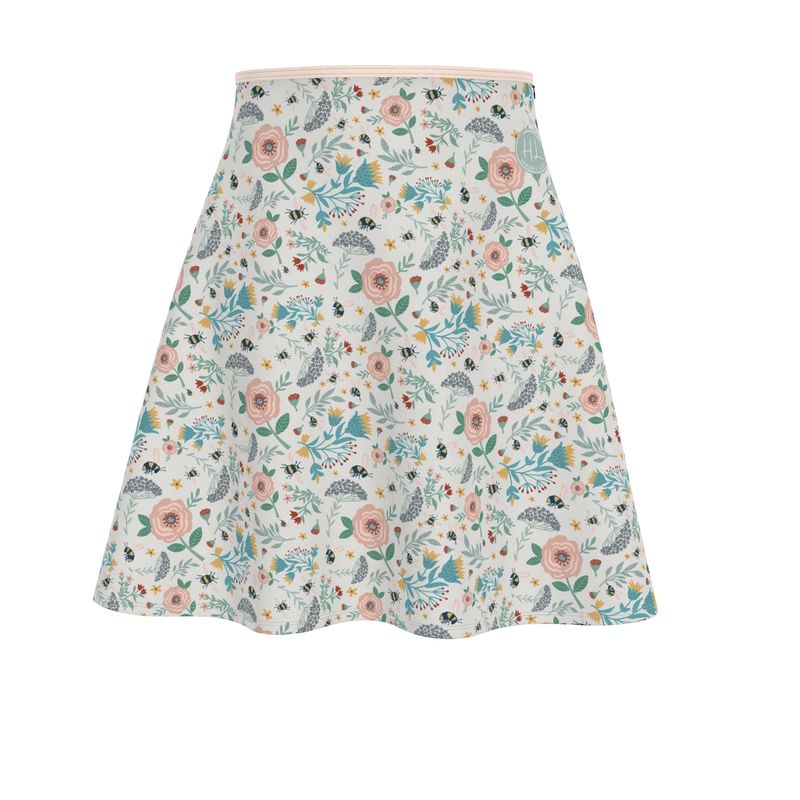 Women's Skater Skirt - Bee Garden
