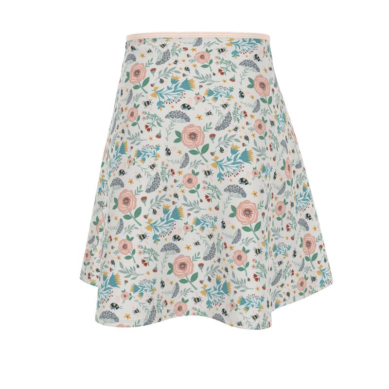 Women's Skater Skirt - Bee Garden