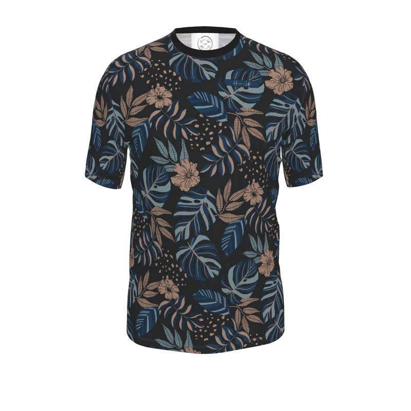 Men's Athletic Crew Neck T-Shirt - Midnight Monstera