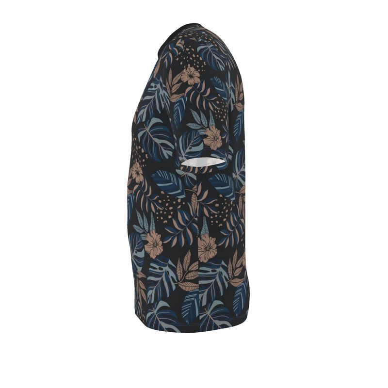 Men's Athletic Crew Neck T-Shirt - Midnight Monstera