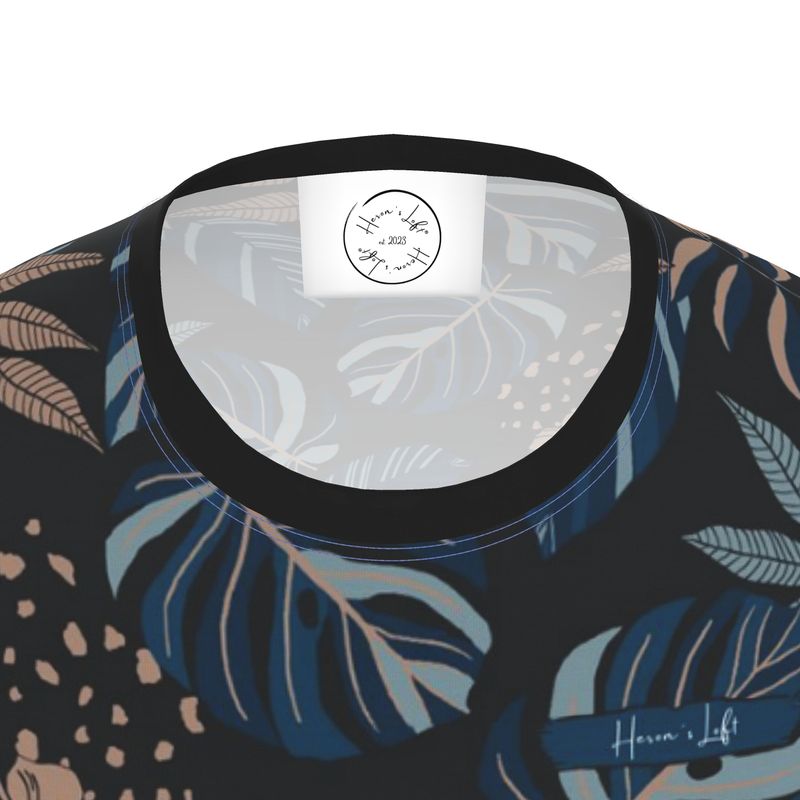 Men's Athletic Crew Neck T-Shirt - Midnight Monstera