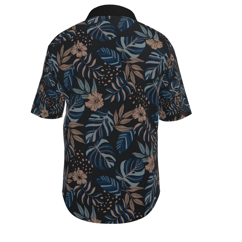 Men's Button-Up Dress Shirt - Midnight Monstera