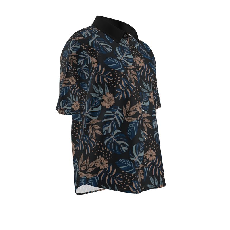 Men's Button-Up Dress Shirt - Midnight Monstera