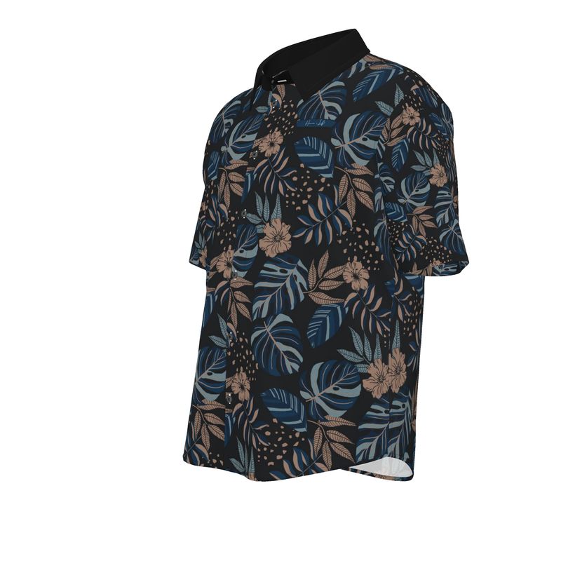 Men's Button-Up Dress Shirt - Midnight Monstera