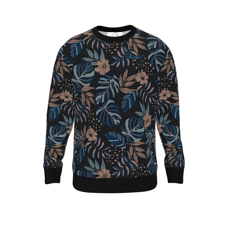 Men's Lightweight Sweater - Midnight Monstera