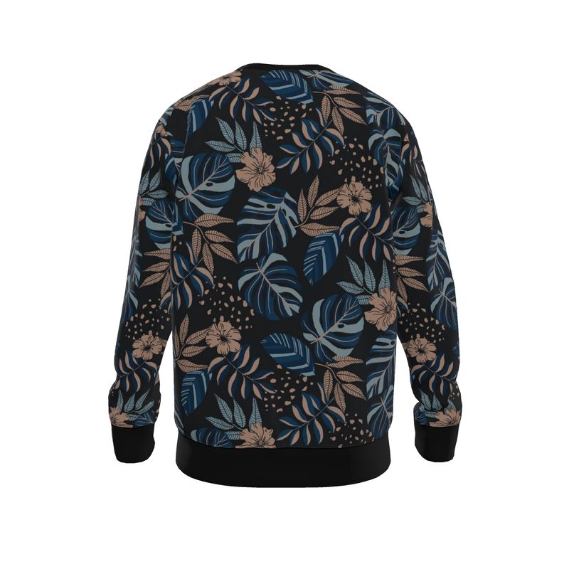 Men's Lightweight Sweater - Midnight Monstera