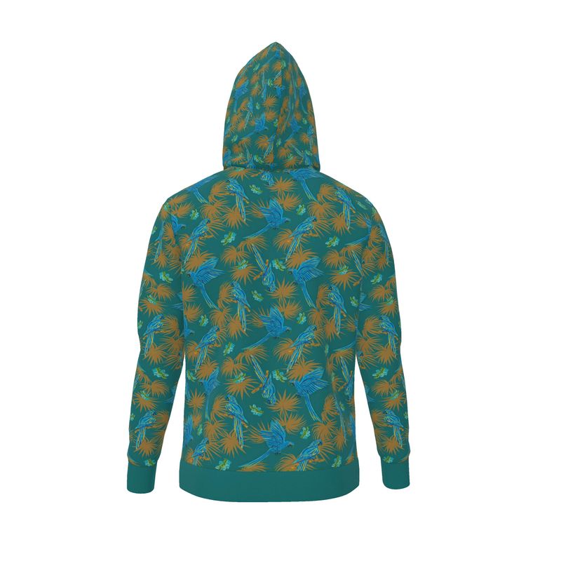 Men's Hoodie - Tropical Macaw - Sea Foam Green