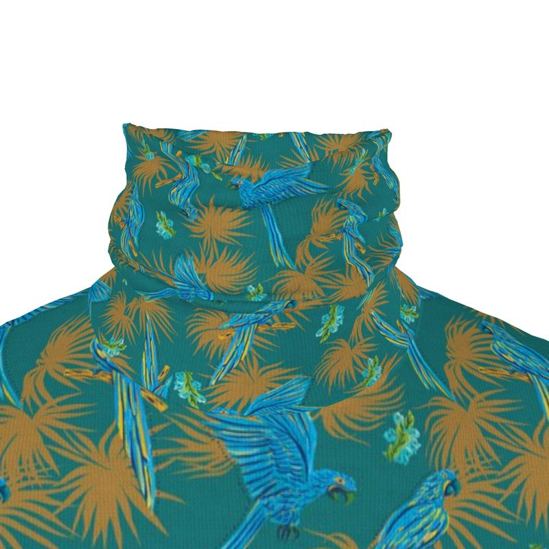 Men's High-Roll Turtle Neck - Tropical Macaw - Sea Foam Green