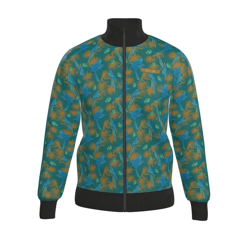 Men's Track Jacket - Tropical Macaw - Sea Foam Green