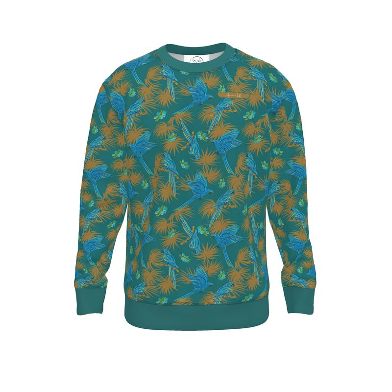 Men's Lightweight Sweater - Tropical Macaw - Sea Foam Green