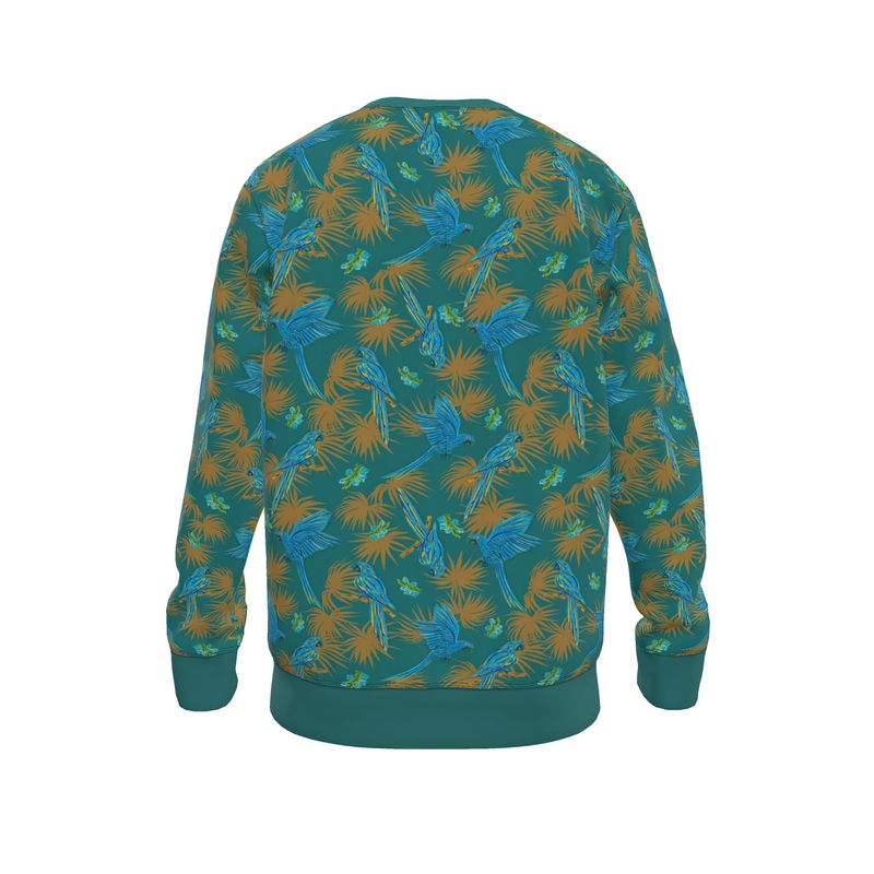 Men's Lightweight Sweater - Tropical Macaw - Sea Foam Green