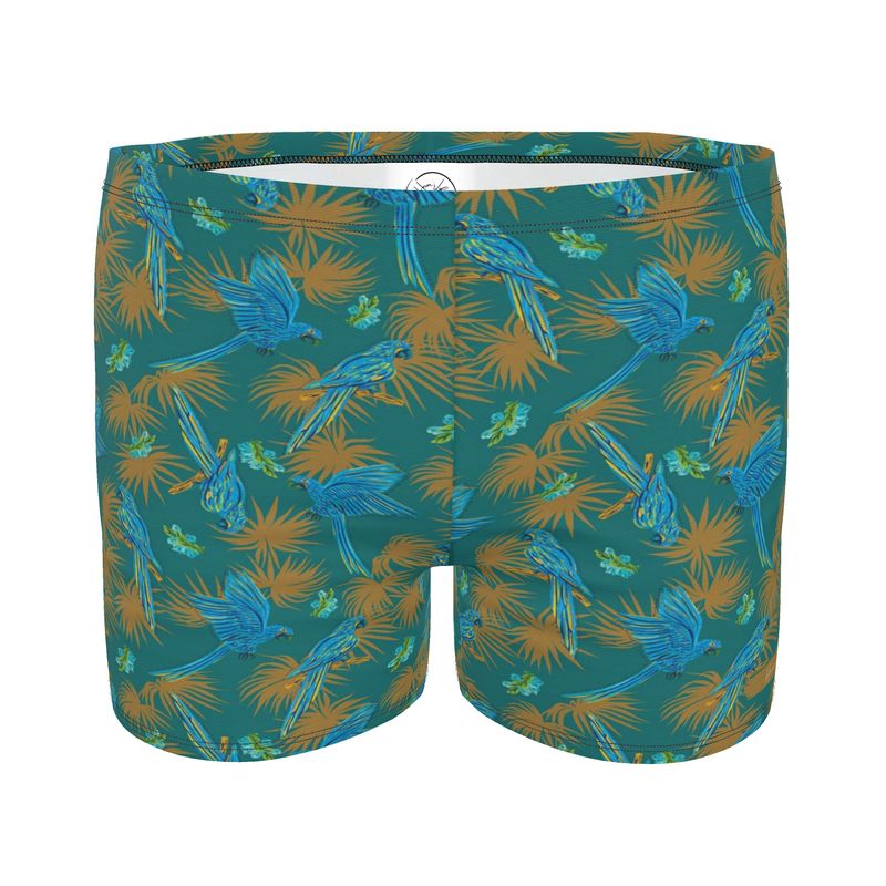 Men's Swim Trunks - Tropical Macaw - Sea Foam Green