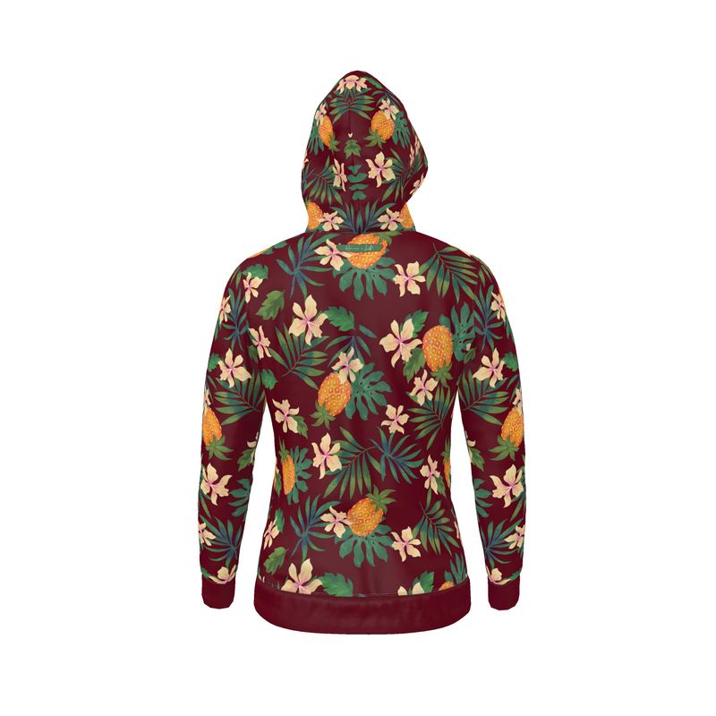Men's Hoodie - Pineapple Paradise - Burgundy