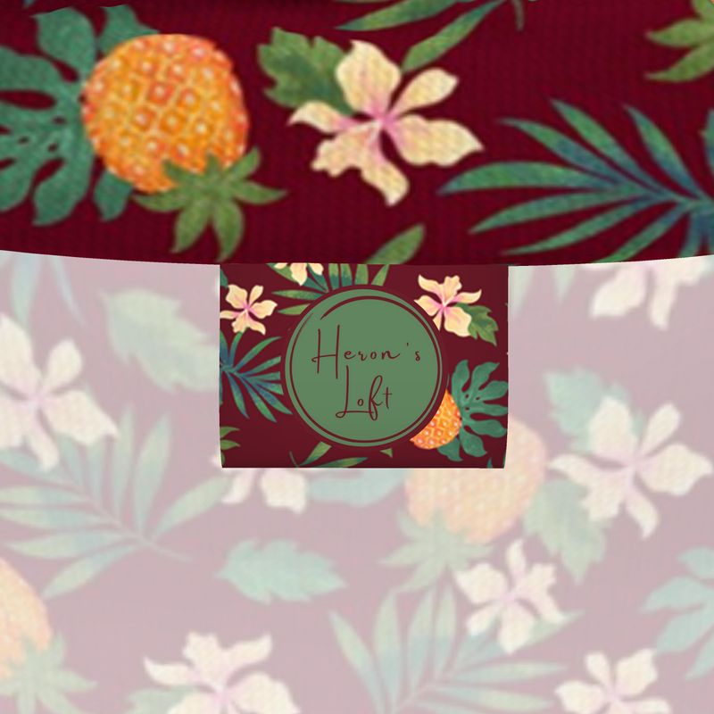 Men's High-Roll Turtle Neck - Pineapple Paradise - Burgundy