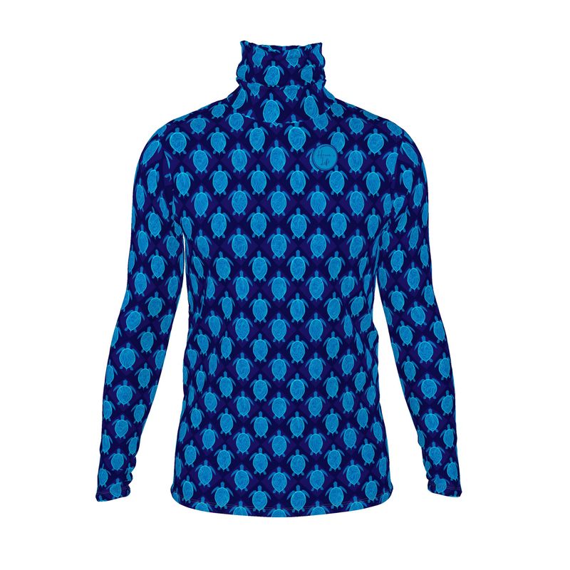 Men’s High-Roll Turtle Neck  - Topo Turtles - Blue
