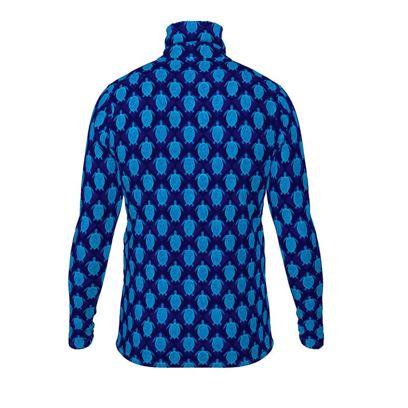 Men’s High-Roll Turtle Neck  - Topo Turtles - Blue