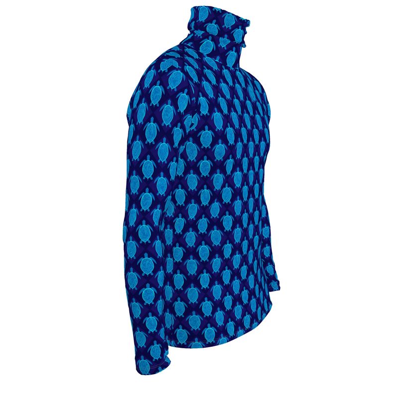 Men’s High-Roll Turtle Neck  - Topo Turtles - Blue