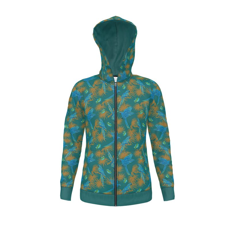 Men's Hoodie - Tropical Macaw - Sea Foam Green