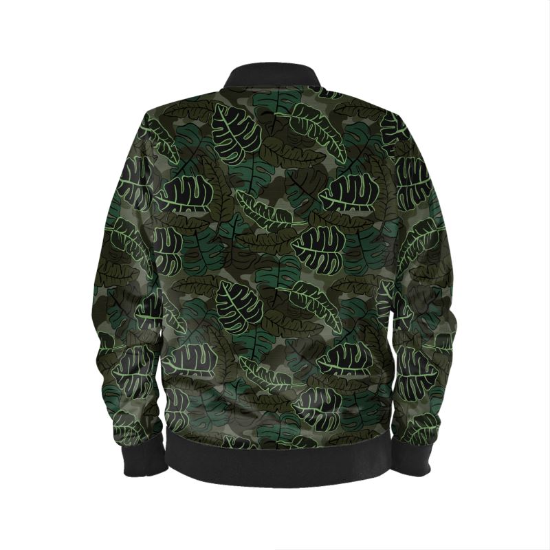 Men's Reversible Bomber Jacket - Camo Leaves - Dark & Light