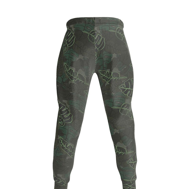 Men's Joggers - Camo Leaves - Dark Green