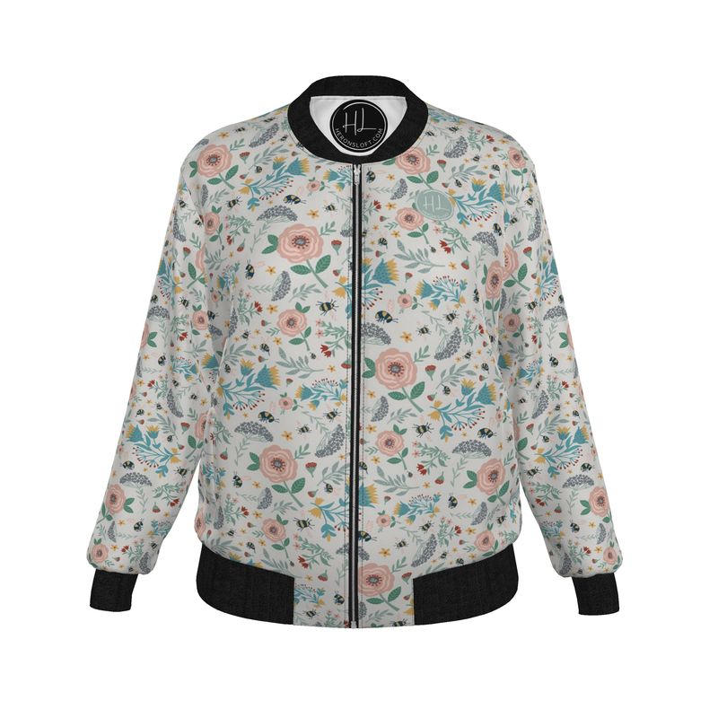 Women's Bomber Jacket - Bee Garden