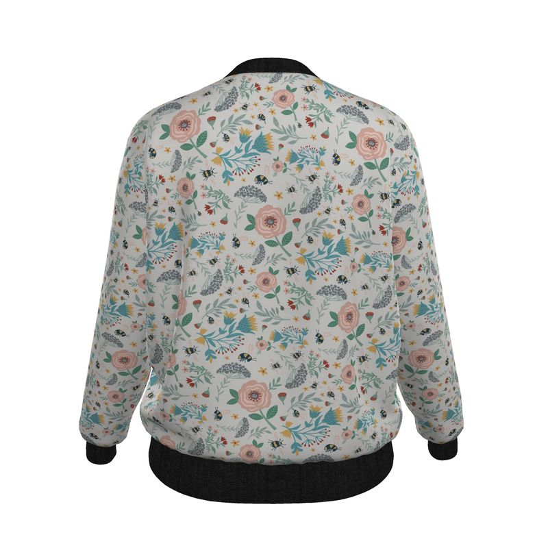 Women's Bomber Jacket - Bee Garden