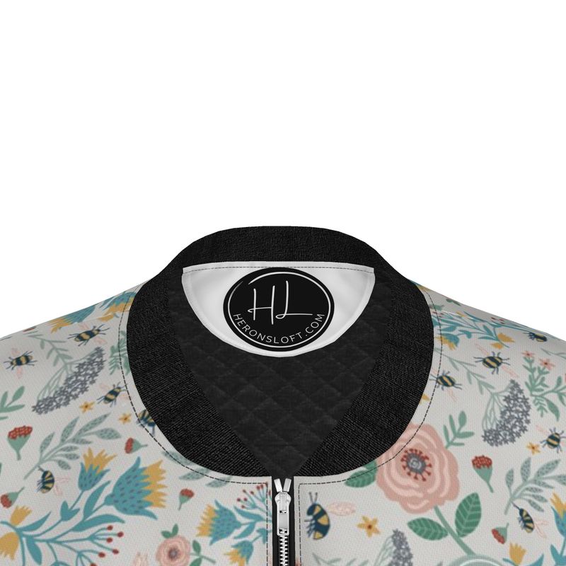 Women's Bomber Jacket - Bee Garden