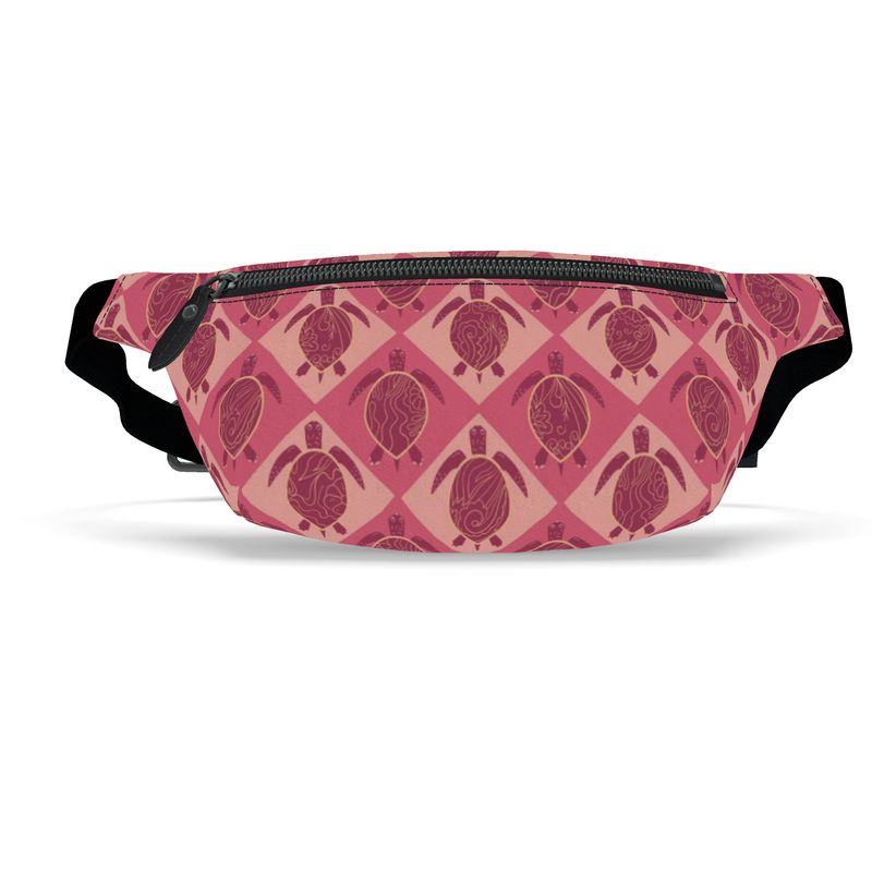 Fanny Pack - Archway Brushed Twill - Topo Turtles - Pink