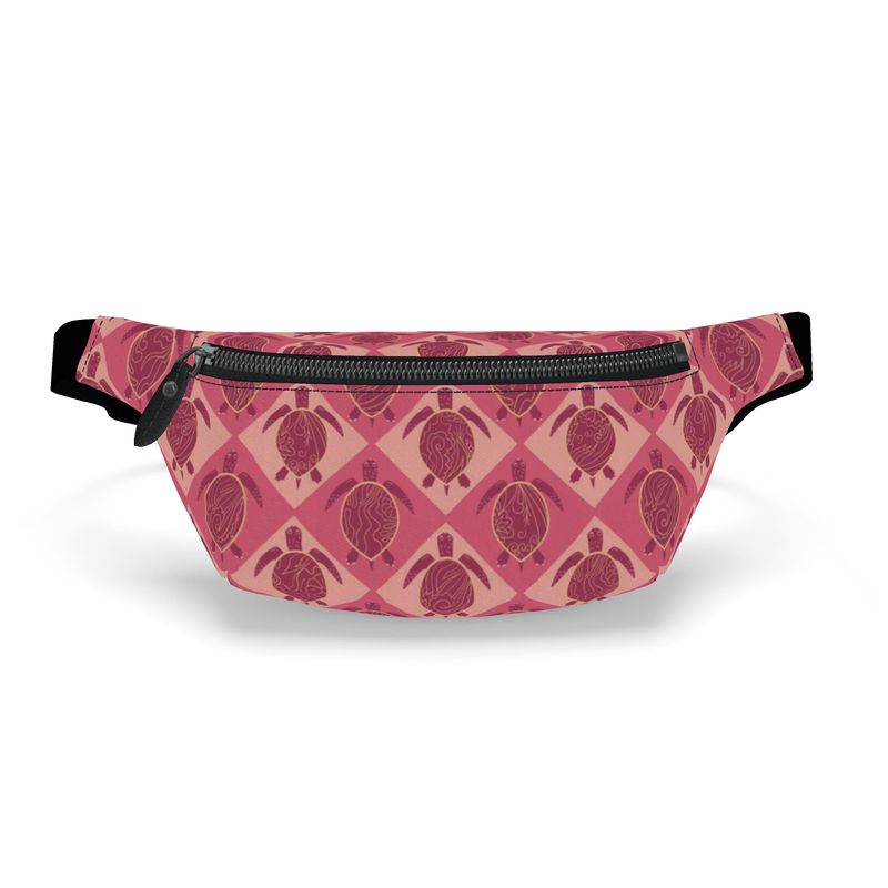 Fanny Pack - Archway Brushed Twill - Topo Turtles - Pink