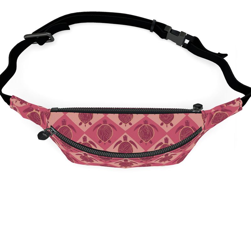 Fanny Pack - Archway Brushed Twill - Topo Turtles - Pink