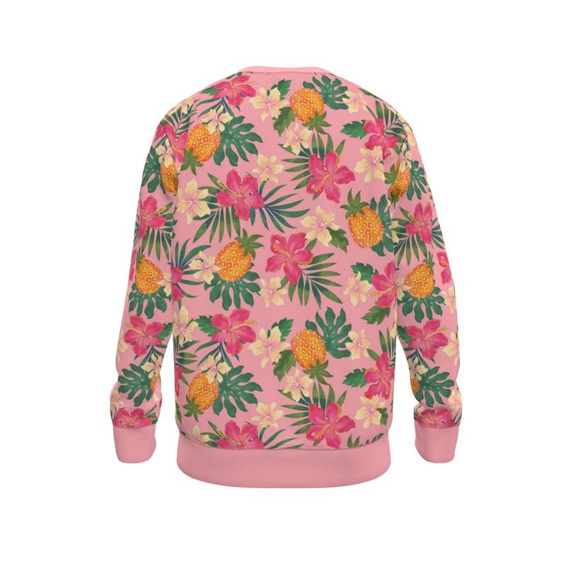 Women's Lightweight Sweater - Pineapple Paradise - Hibiscus Blush