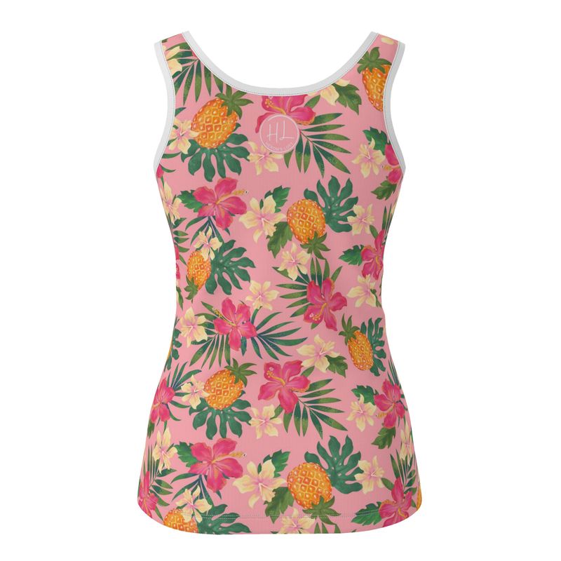Women’s Tank Top - Pineapple Paradise - Hibiscus Blush