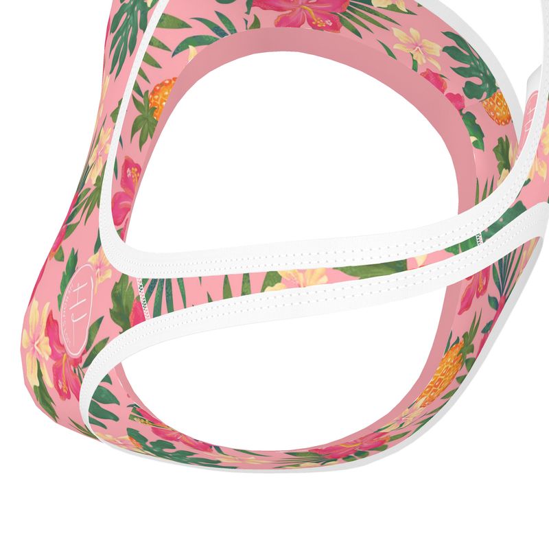Women’s Low-Intensity Sports Bra - Pineapple Paradise - Hibiscus Blush