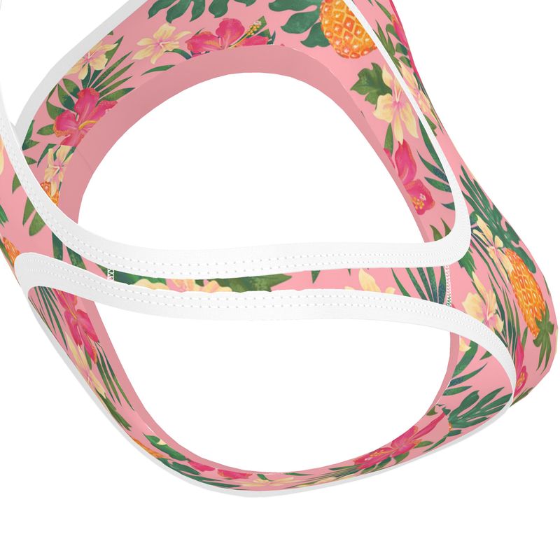 Women’s Low-Intensity Sports Bra - Pineapple Paradise - Hibiscus Blush