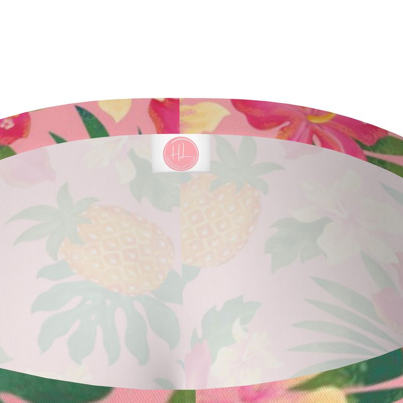 Women’s Mid-Rise Full-Length Leggings - Pineapple Paradise - Hibiscus Blush