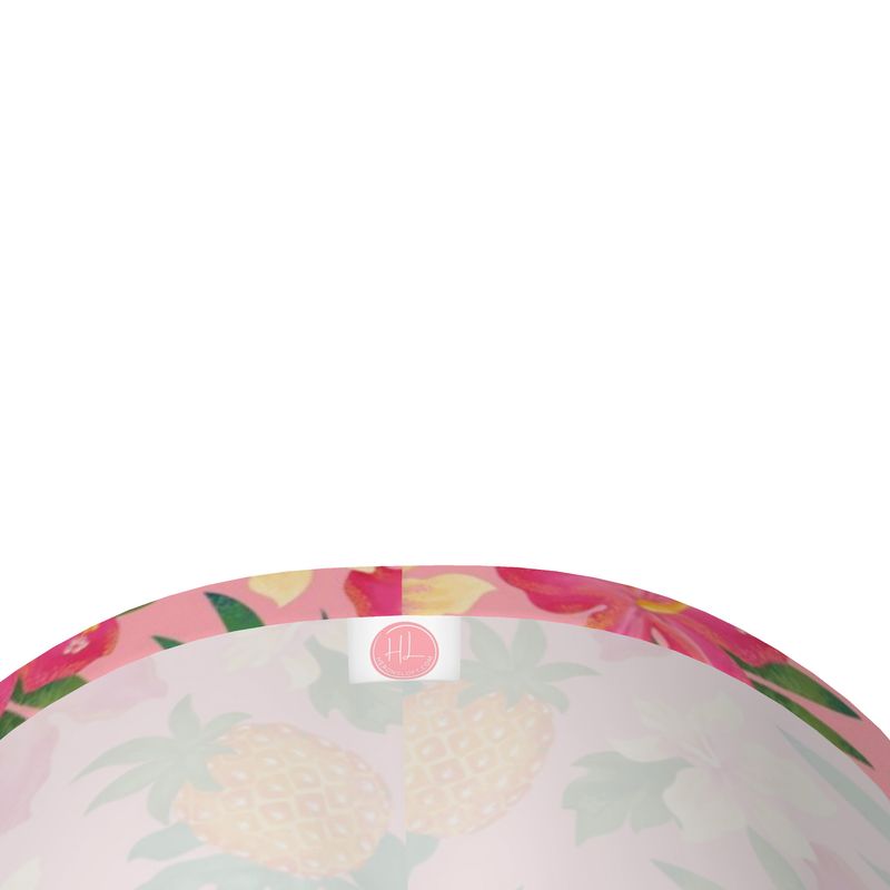 Women’s Mid-Rise ¾ Length Leggings - Pineapple Paradise - Hibiscus Blush