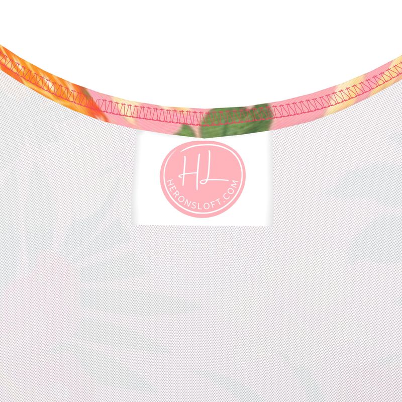 Women’s One-Piece Swimsuit - Pineapple Paradise - Hibiscus Blush