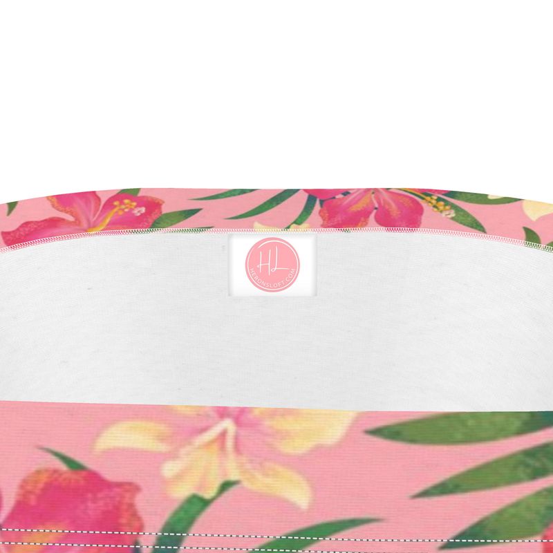 Women’s Strapless Swimsuit - Pineapple Paradise - Hibiscus Blush