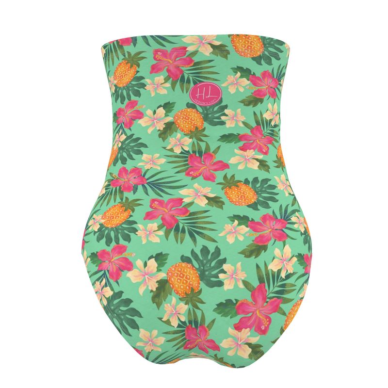 Women’s Strapless Swimsuit - Pineapple Paradise - Canopy Mint