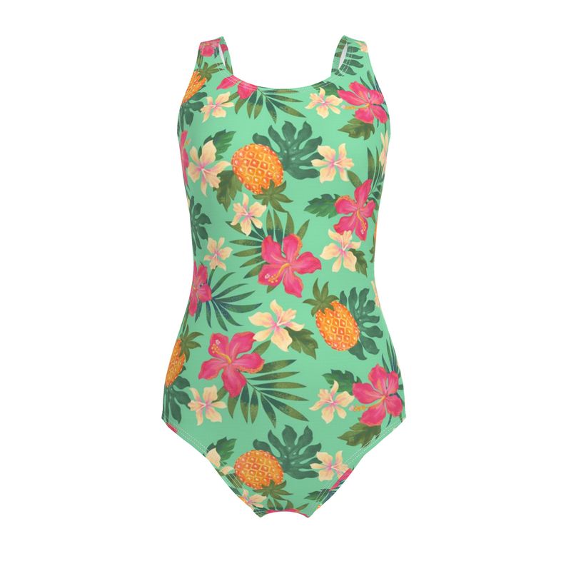 Women’s One-Piece Swimsuit - Pineapple Paradise - Canopy Mint