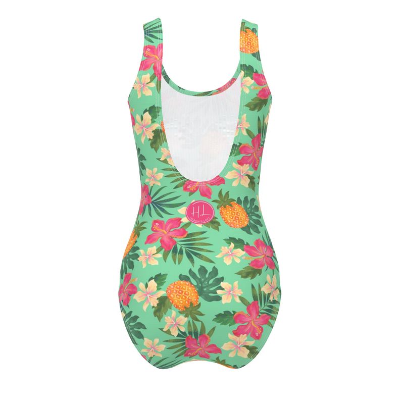 Women’s One-Piece Swimsuit - Pineapple Paradise - Canopy Mint
